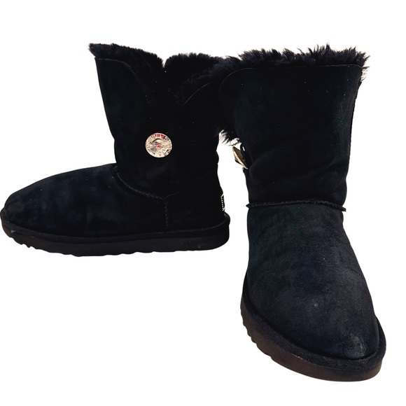 Women's Black Ugg Bailey Button Bling Boots size 8 - Picture 5 of 13